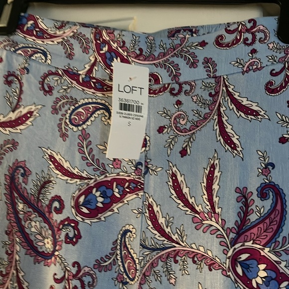 NWT Loft wide leg pull on pants paisley small - Picture 2 of 5